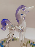 Unicorn Magical Garden Figurine | Handcrafted Glass Unicorn Decor