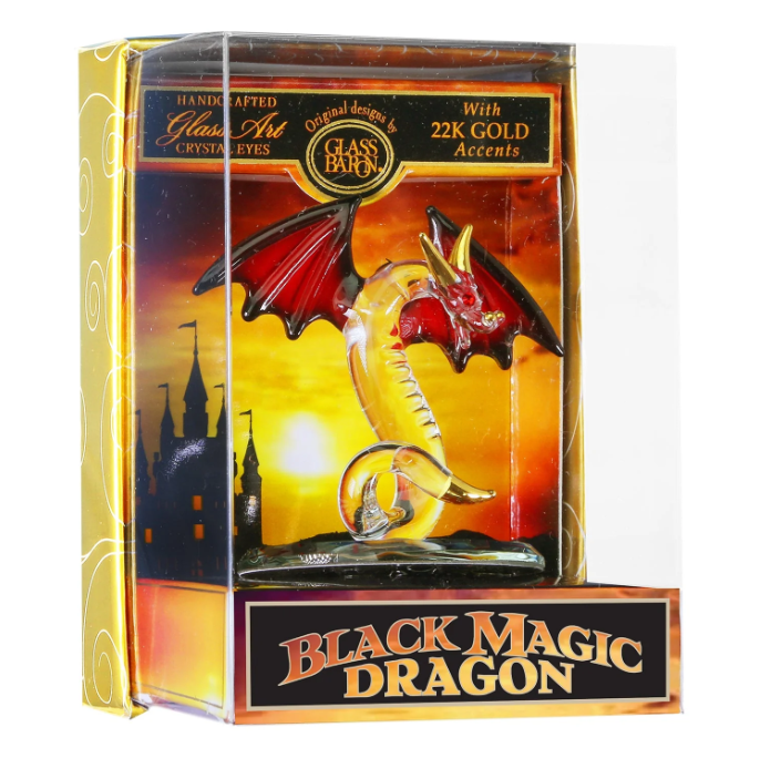 Glass Baron Keepsake Box: Dragon - Black Magic Figurine
