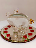 Pig “What’s Cookin” Figurine Handcrafted Glass Farm Pig Decor