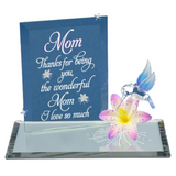 Handcrafted Hummingbird Figurine Wonderful Mom Glass Keepsake