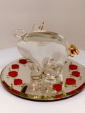 Pig “What’s Cookin” Figurine Handcrafted Glass Farm Pig Decor