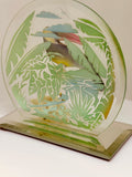 Toucan Glass Figurine | Handcrafted Bird Art with Crystals and Jungle Theme