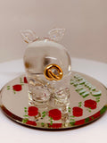 Pig “What’s Cookin” Figurine Handcrafted Glass Farm Pig Decor