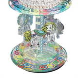 Spinning Carousel Figurine Handcrafted Horses with 22Kt Gold Accents
