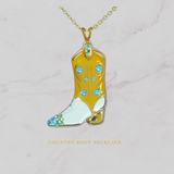 Country Boot Necklace Cowboy Boot Pendant Jewelry Gift Cowboy Style Charm Necklace
