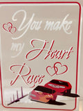 Checkered Flag Heart Race Decor | You Make My Heart Race Figurine | Car Lover Gift