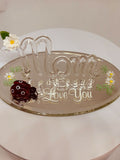 Mom I Love You Ladybug Figurine | Handcrafted Glass Gift for Mom