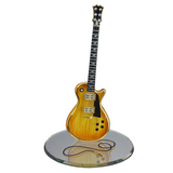 Classic Woodgrain Guitar Large Handcrafted Glass Figurine