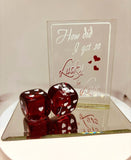 Lucky in Love Glass Dice Figurine Handcrafted Romantic Gift