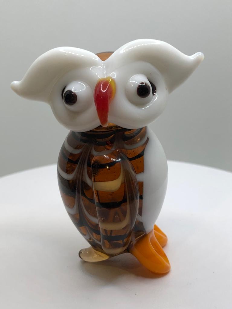 Milano Owl Art Glass Animals Handcrafted Collectible Figurine