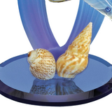 Double Dolphins Figurine Handcrafted Glass Ocean Decor