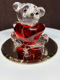 Bear “I Love You” Figurine | Handcrafted Glass Bear with Red Heart