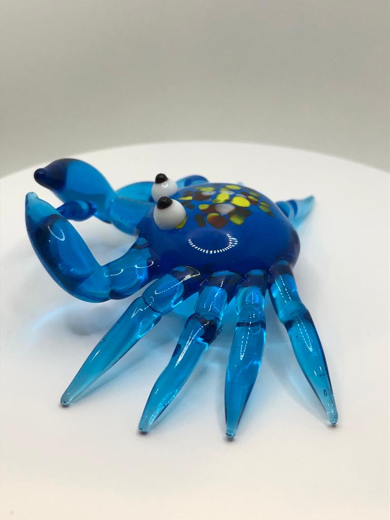 Milano Blue Crab Art Glass Animals Handcrafted Figurine