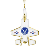 U.S. Air Force F-35 Jet Ornament Handcrafted Glass Military Keepsake