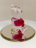 Get Well Soon Bear Figurine | Handcrafted Glass Bear with Pink Heart