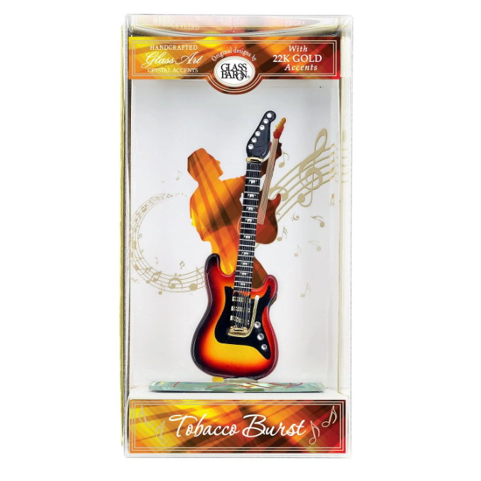 Keepsake Box Glass Guitar Classic Tobacco Burst Figurine