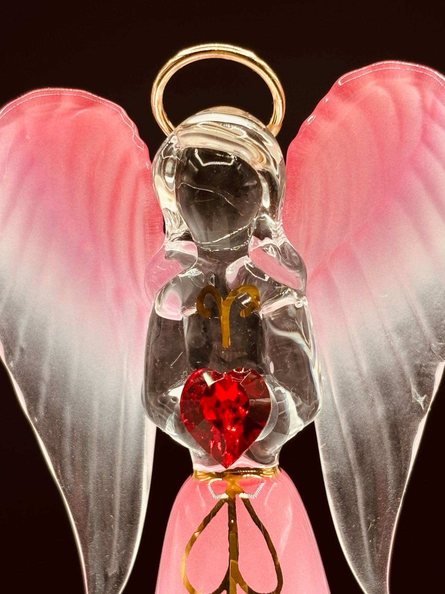 Red Angelique Figurine | Handcrafted Glass Angel Faith Gift Décor