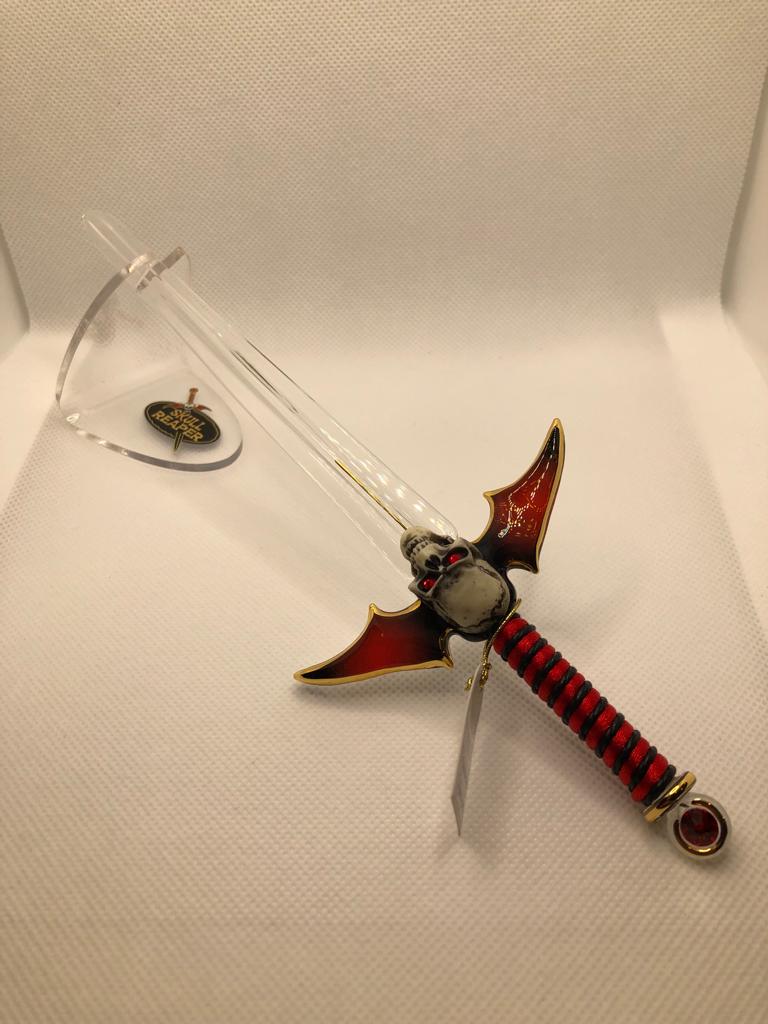 Glass Baron Handcrafted Skull Sword Figurine