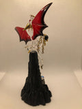 Black Dragon Handcrafted Figurine, Castle Mountain Dragon Dragon Statue Fantasy Gifts