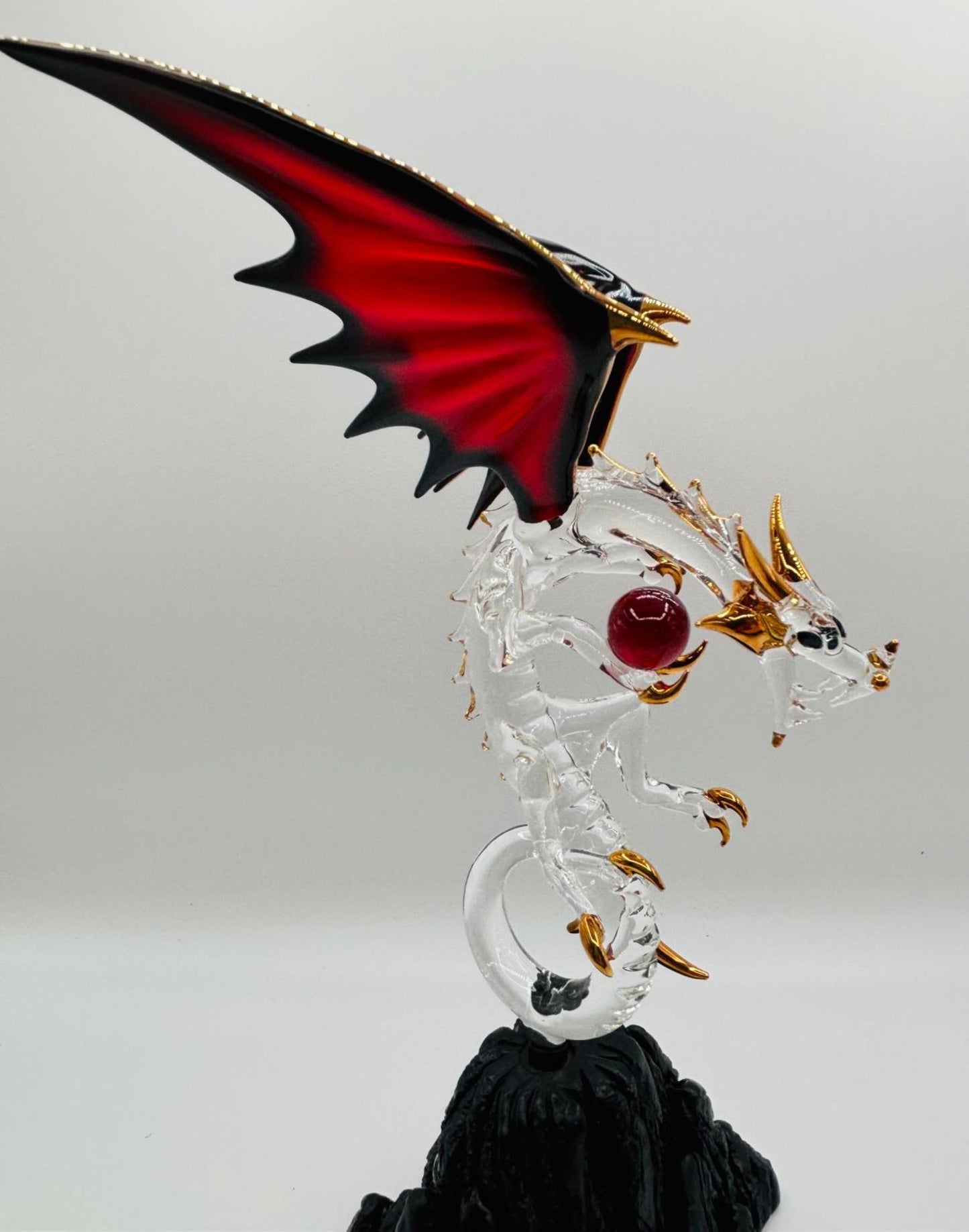 Dragon Glass Figurine | Fantasy Display Collectible Home Décor