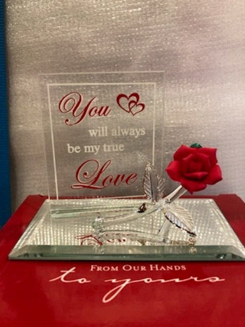 Glass Baron Rose My True Love Figurine with 22kt Gold Accents