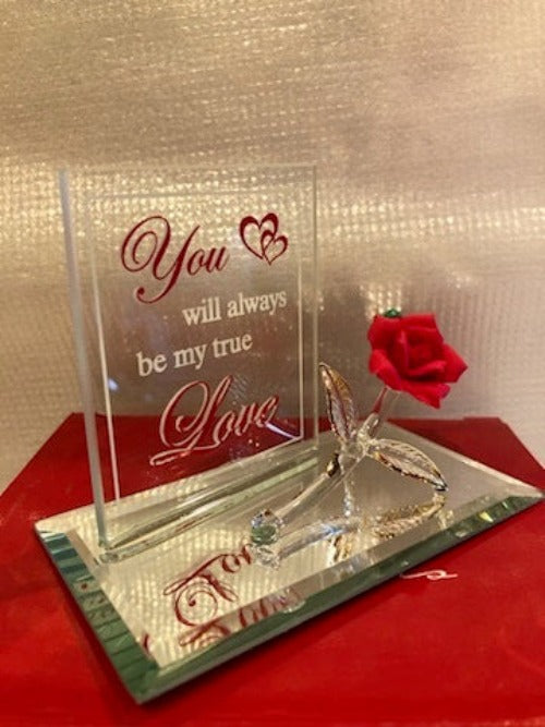 Glass Baron Rose My True Love Figurine with 22kt Gold Accents