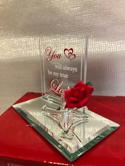 Glass Baron Rose My True Love Figurine with 22kt Gold Accents