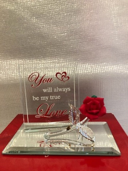 Glass Baron Rose My True Love Figurine with 22kt Gold Accents