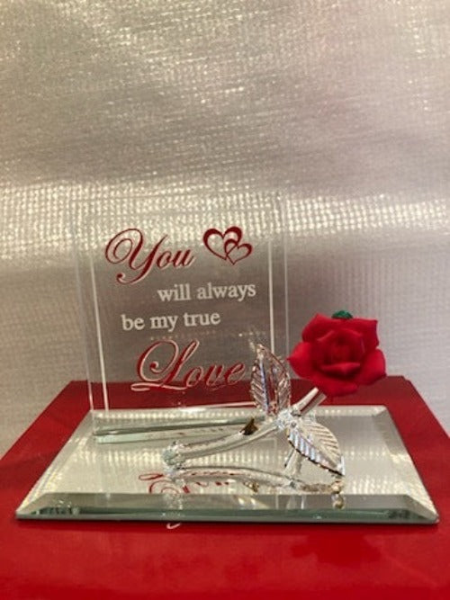 Glass Baron Rose My True Love Figurine with 22kt Gold Accents