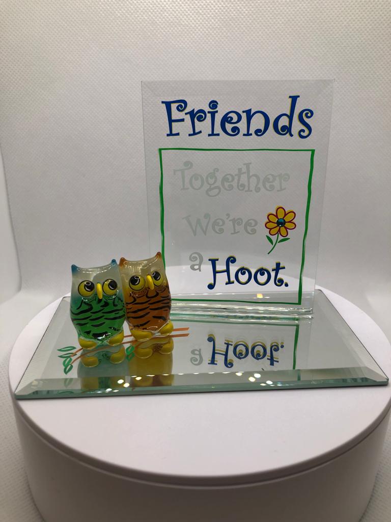 Glass Baron Owls "Friends, We're a Hoot" Collectible Figurine