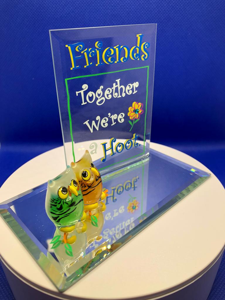 Glass Baron Owls "Friends, We're a Hoot" Collectible Figurine