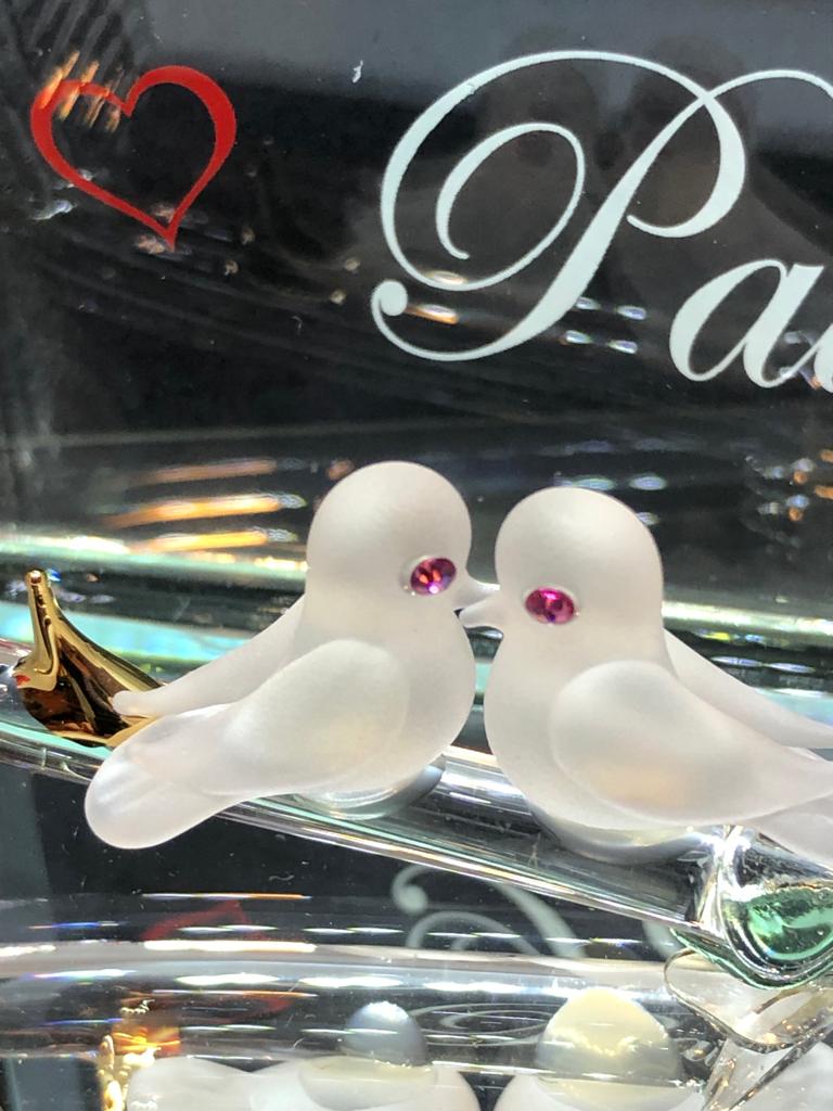 Rose & Love Doves Figurine, Handmade Dove Pair, Couple Christmas Gift, Valentine's Day Gift, Anniversary Gift, Home Decor