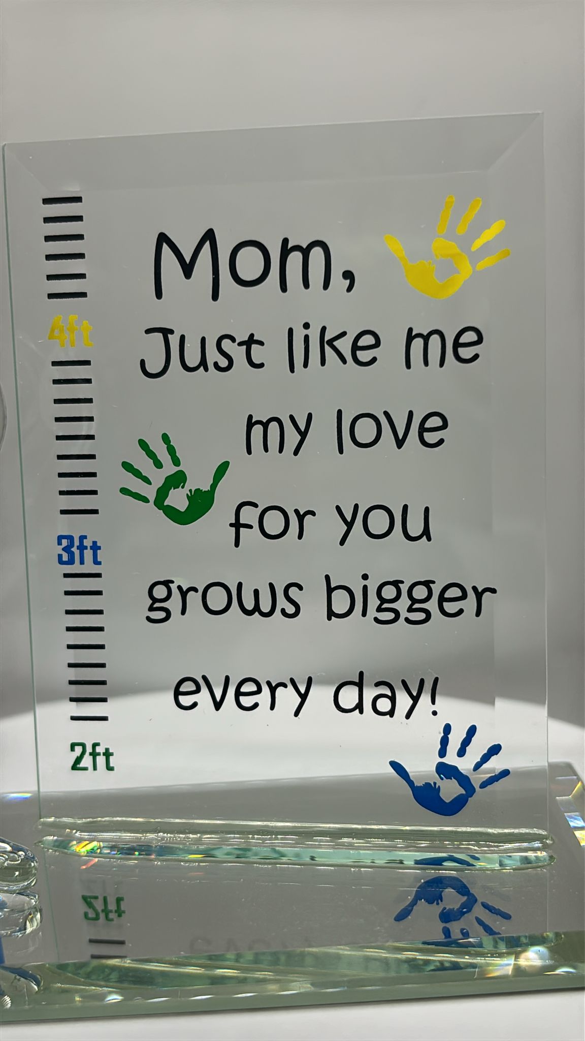 Son Growth Chart Figurine | Glass Mother and Son Love Gift