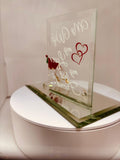 My Wife My Best Friend Rose Figurine Handcrafted Glass Gift for Wife