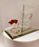 My Wife My Best Friend Rose Figurine Handcrafted Glass Gift for Wife