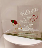 My Wife My Best Friend Rose Figurine Handcrafted Glass Gift for Wife