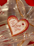 My Wife Happiness and Love Glass Rose Figurine with Crystals and Heart Tag