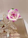 My Wife My Best Friend Pink Rose Figurine | Handcrafted Glass Gift