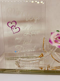 My Wife My Best Friend Pink Rose Figurine | Handcrafted Glass Gift
