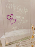 My Wife My Best Friend Pink Rose Figurine | Handcrafted Glass Gift