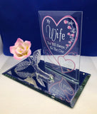 One I Love Rose Figurine for Wife Handcrafted Glass Gift with Sentimental Message