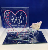 One I Love Rose Figurine for Wife Handcrafted Glass Gift with Sentimental Message
