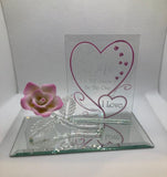 One I Love Rose Figurine for Wife Handcrafted Glass Gift with Sentimental Message