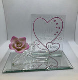 One I Love Rose Figurine for Wife Handcrafted Glass Gift with Sentimental Message