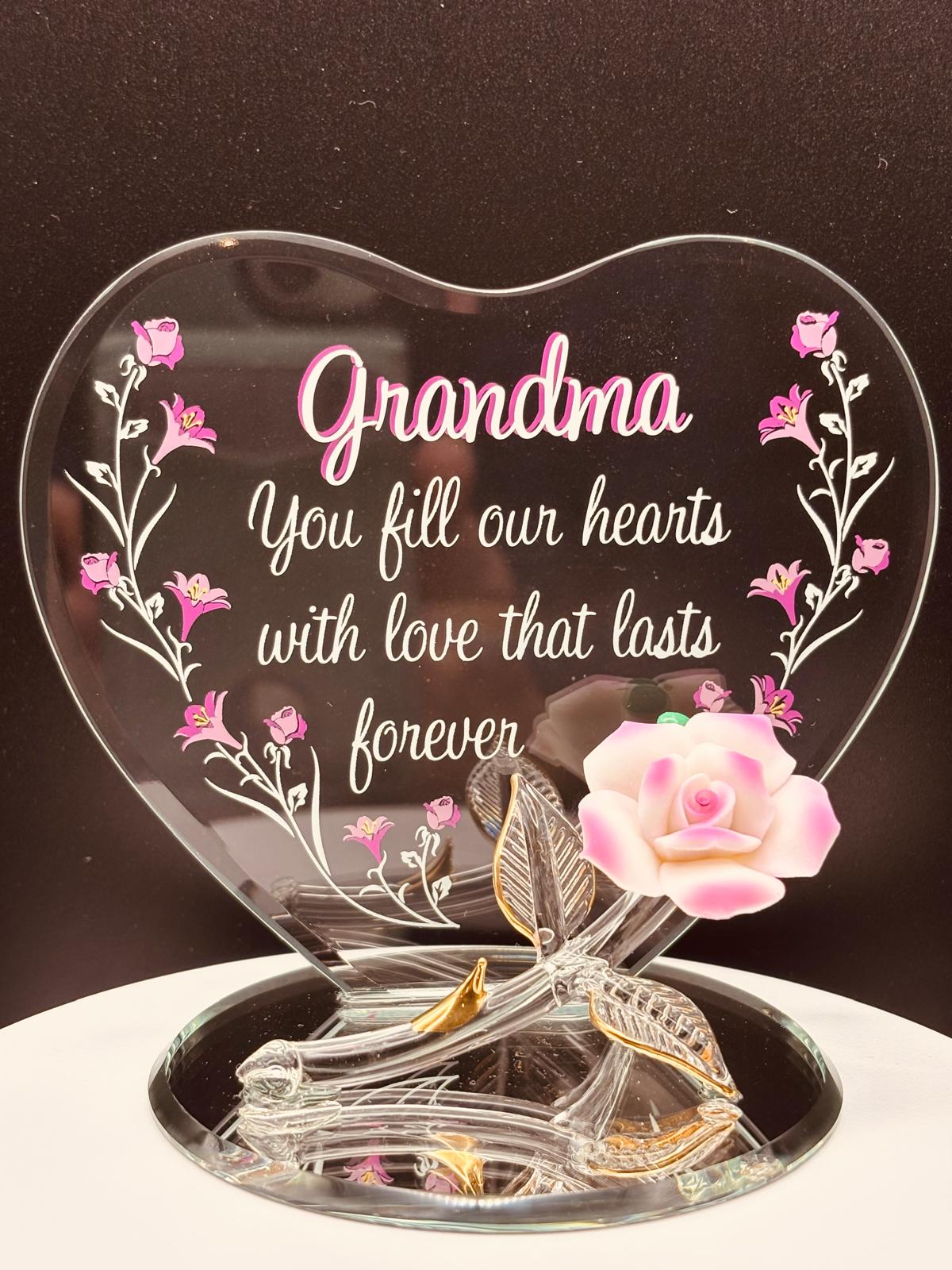 Grandma Rose Figurine | Handcrafted Glass Gift for Grandma