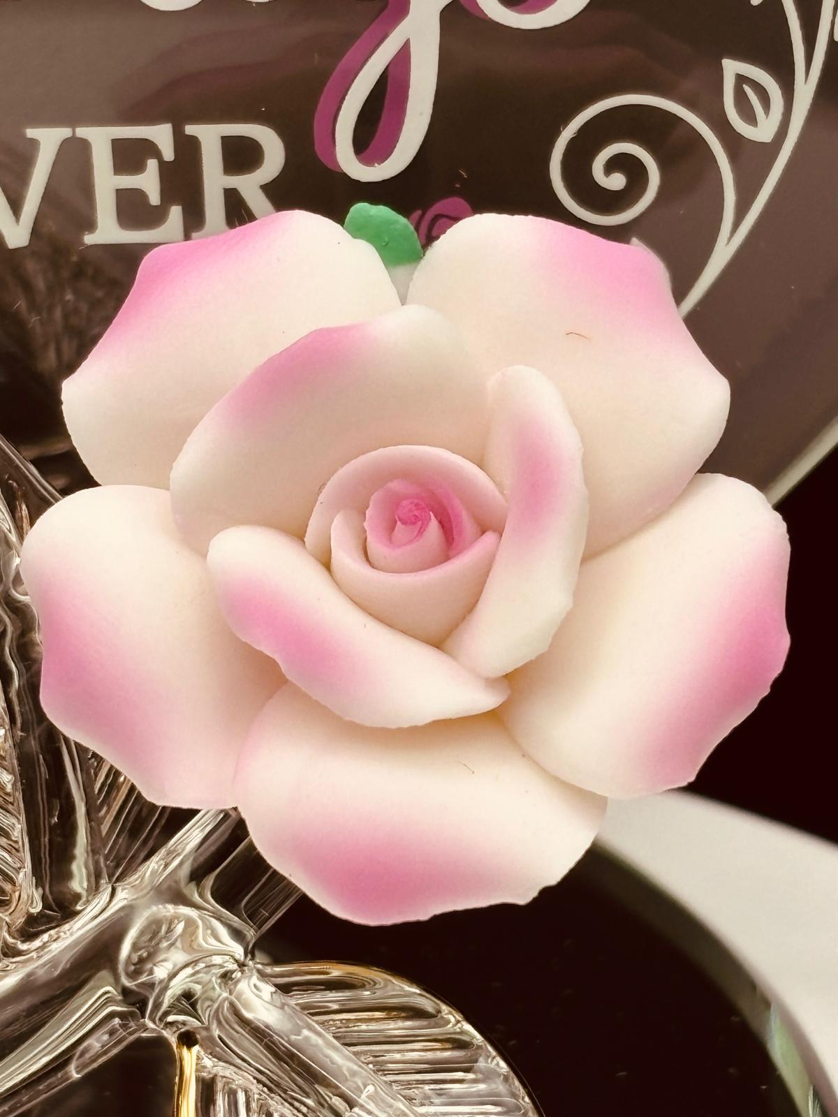 Rose Always & Forever Figurine Handcrafted Glass Gift with Romantic Message