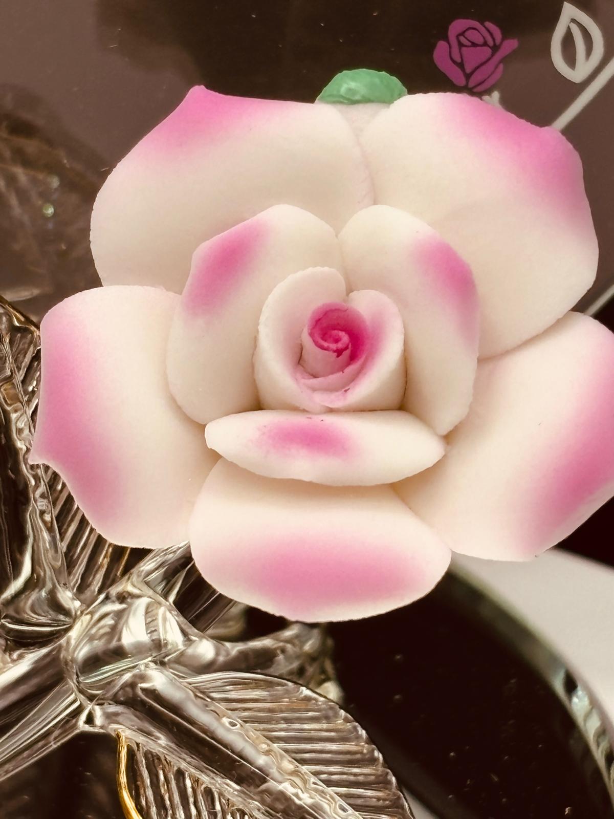 “My Wife” Pink Rose Figurine | Glass Romantic Love Gift Décor