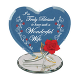 Truly Blessed Red Rose Handcrafted Glass Gift for Wife with Message