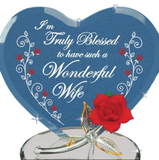 Truly Blessed Red Rose Handcrafted Glass Gift for Wife with Message