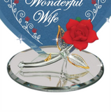 Truly Blessed Red Rose Handcrafted Glass Gift for Wife with Message